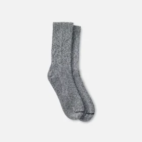 Baumwollmischung Ragg Crew – Unisex-Ragg-Crew-Stiefelsocken aus überfärbter Baumwollmischung in Schwarz/Grau