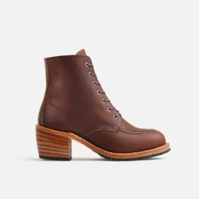 Clara Damenstiefel mit Absatz aus bernsteinfarbenem Harness-Leder