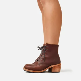 Clara Damenstiefel mit Absatz aus bernsteinfarbenem Harness-Leder