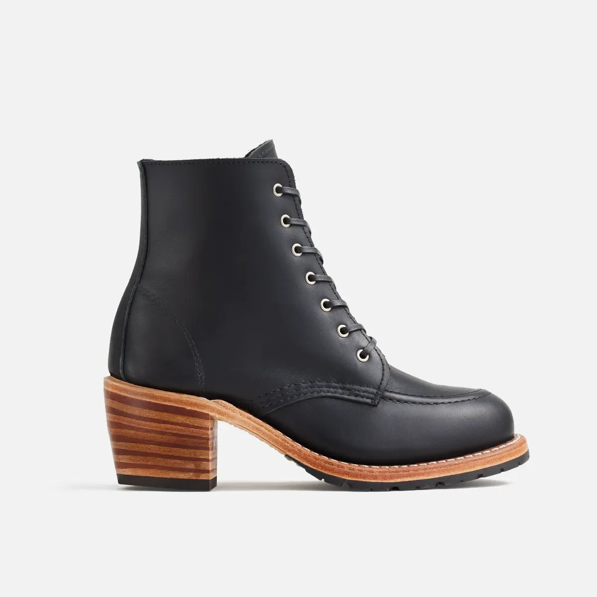 Clara Damenstiefel mit Absatz aus schwarzem Boundary-Leder
