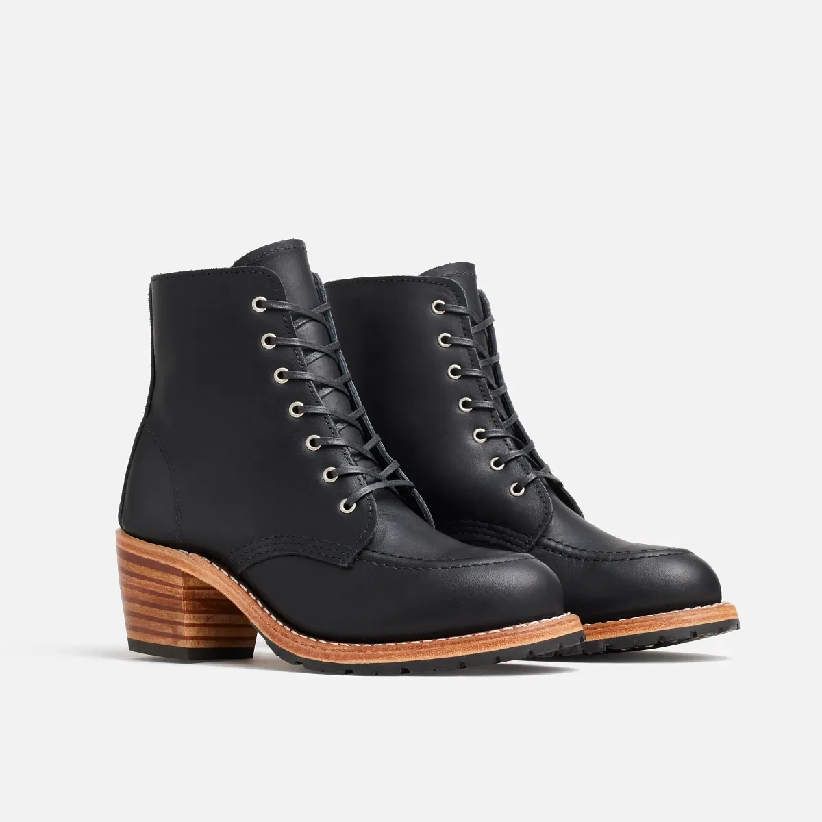 Clara Damenstiefel mit Absatz aus schwarzem Boundary-Leder