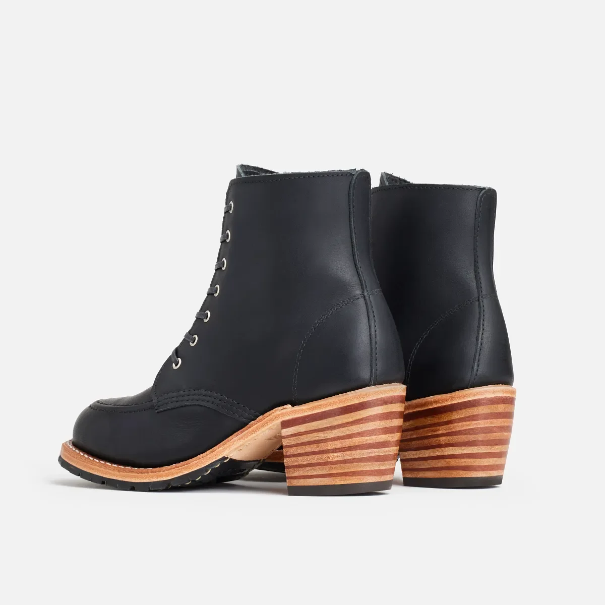 Clara Damenstiefel mit Absatz aus schwarzem Boundary-Leder