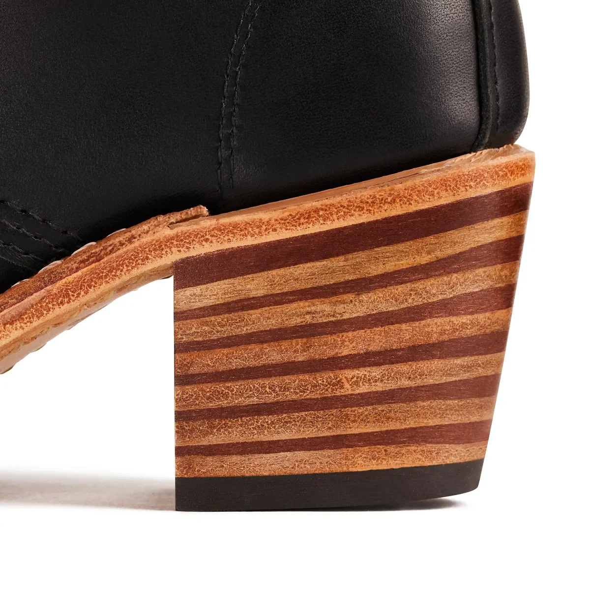 Clara Damenstiefel mit Absatz aus schwarzem Boundary-Leder