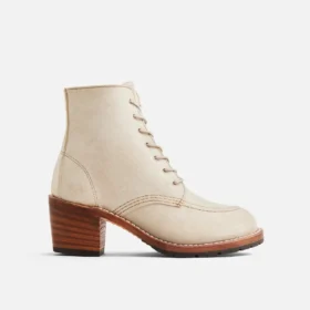 Clara Damenstiefel mit Absatz aus „White Sand“-Mohave-Leder