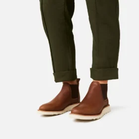 Classic Chelsea Damen-Kurzstiefel aus bernsteinfarbenem Harness-Leder