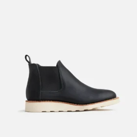 Classic Chelsea Damen-Kurzstiefel aus schwarzem Boundary-Leder