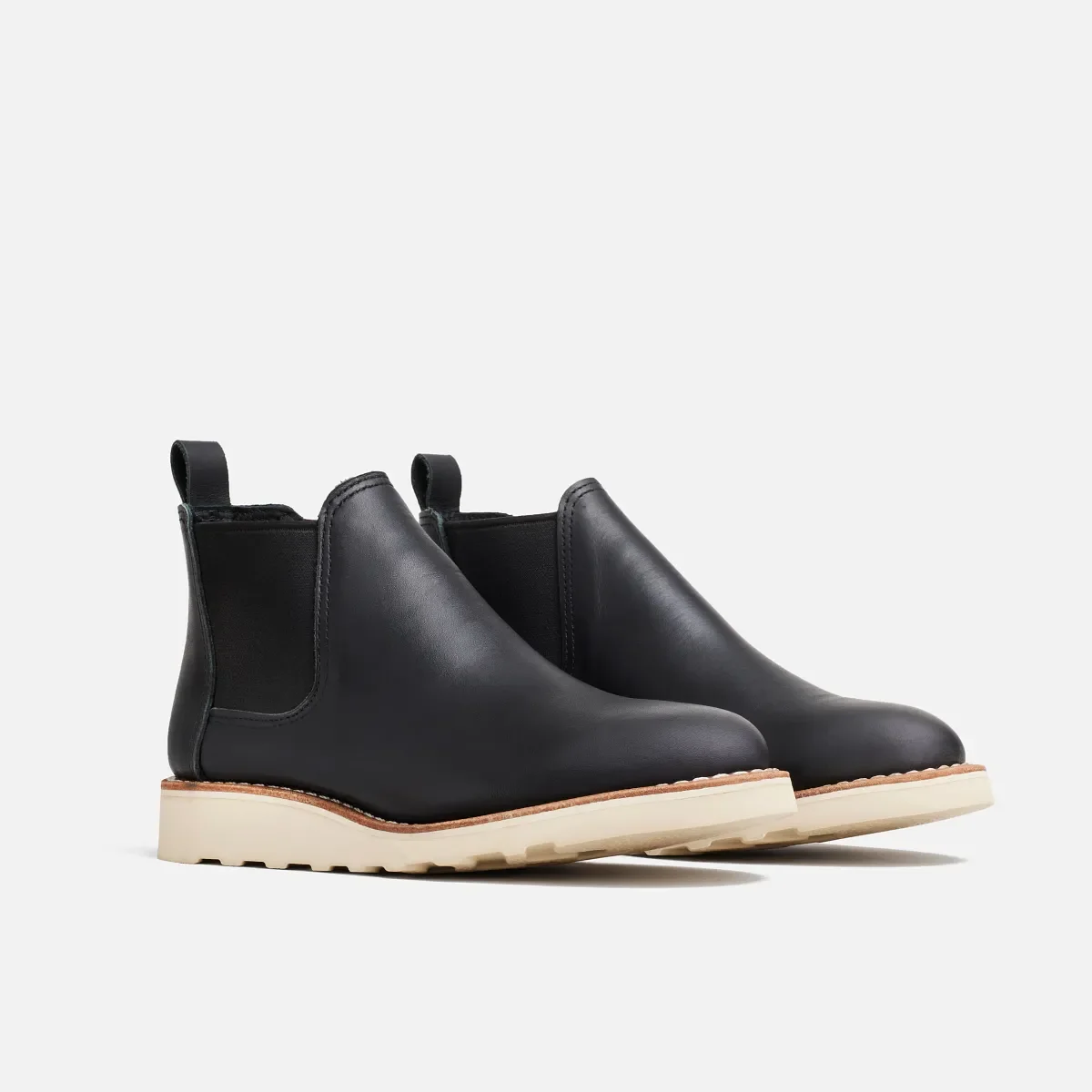Classic Chelsea Damen-Kurzstiefel aus schwarzem Boundary-Leder