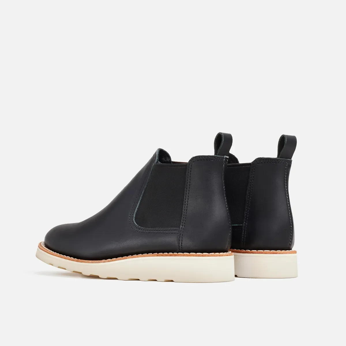 Classic Chelsea Damen-Kurzstiefel aus schwarzem Boundary-Leder