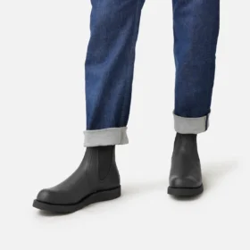 Classic Chelsea Herren-Stiefel (6 Zoll) aus schwarzem Harness-Leder