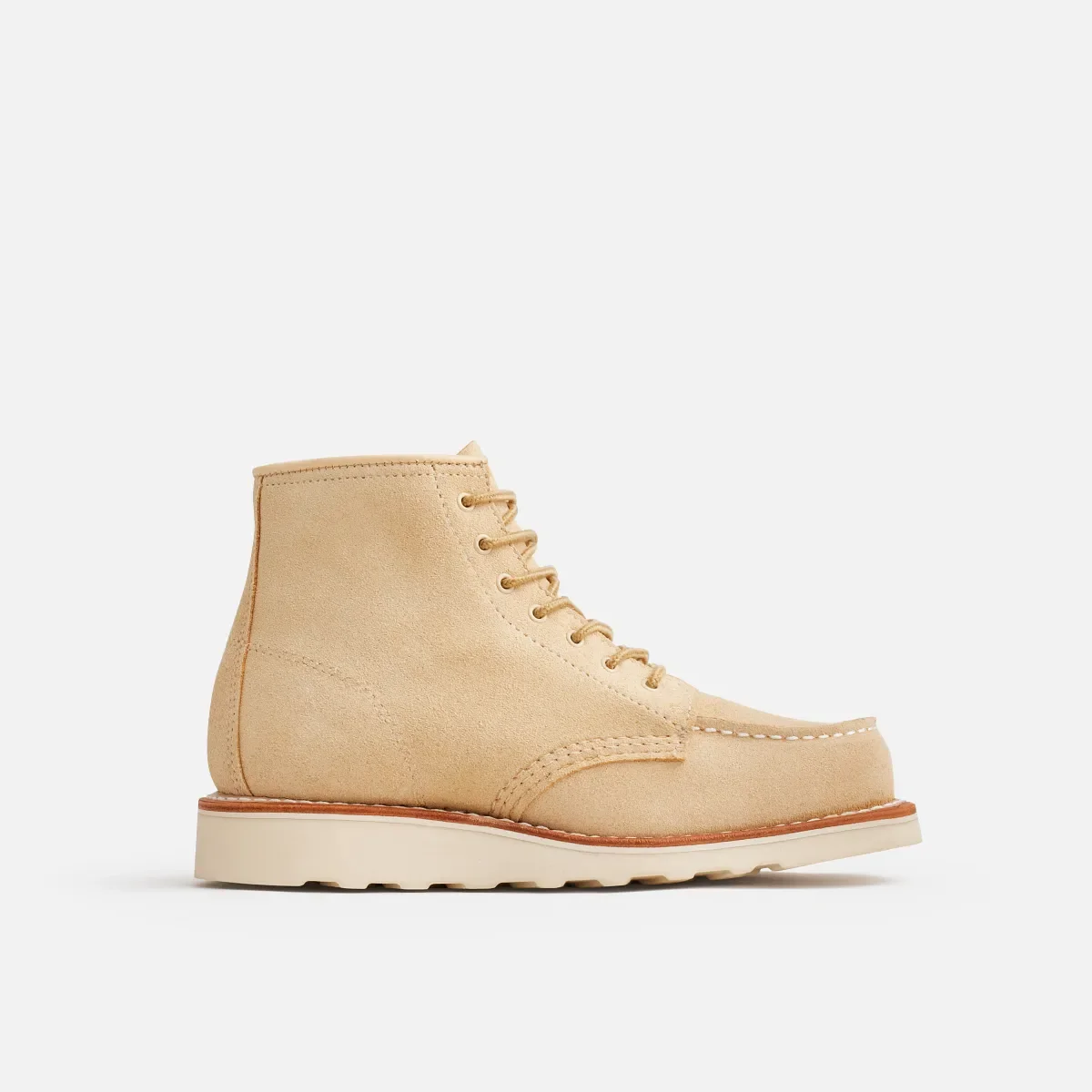 Classic Moc® Damen-Kurzstiefel aus cremefarbenem Abilene-Leder