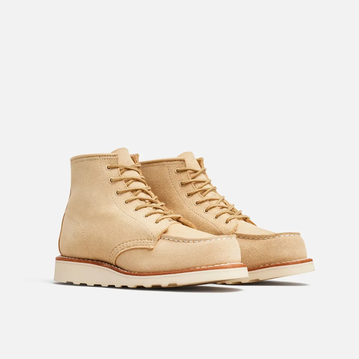 Classic Moc® Damen-Kurzstiefel aus cremefarbenem Abilene-Leder