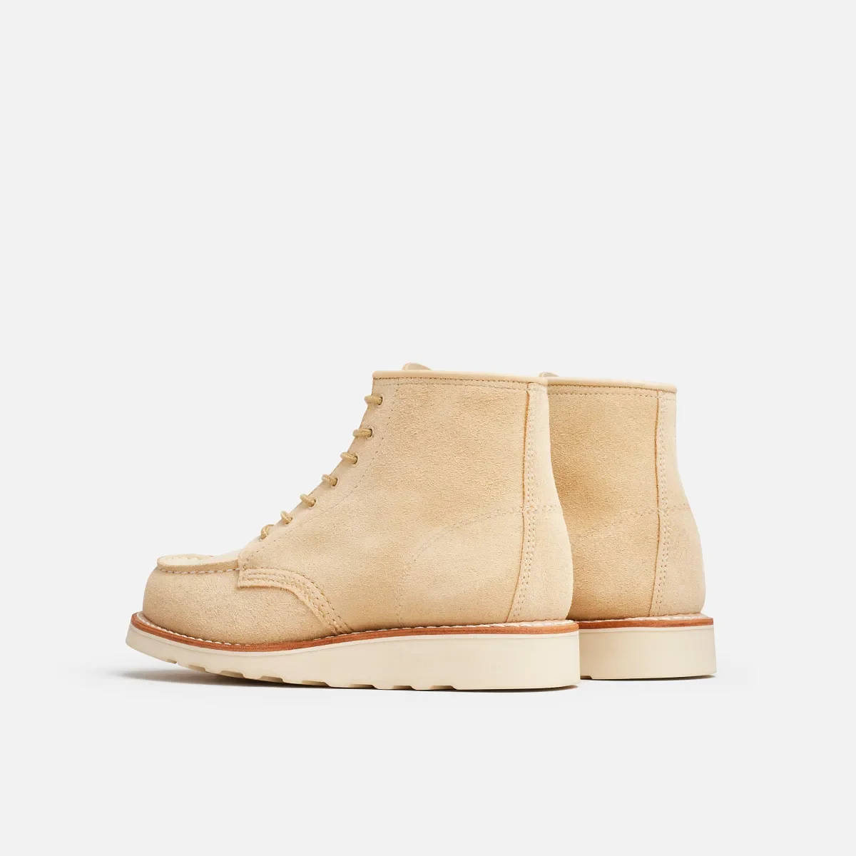 Classic Moc® Damen-Kurzstiefel aus cremefarbenem Abilene-Leder