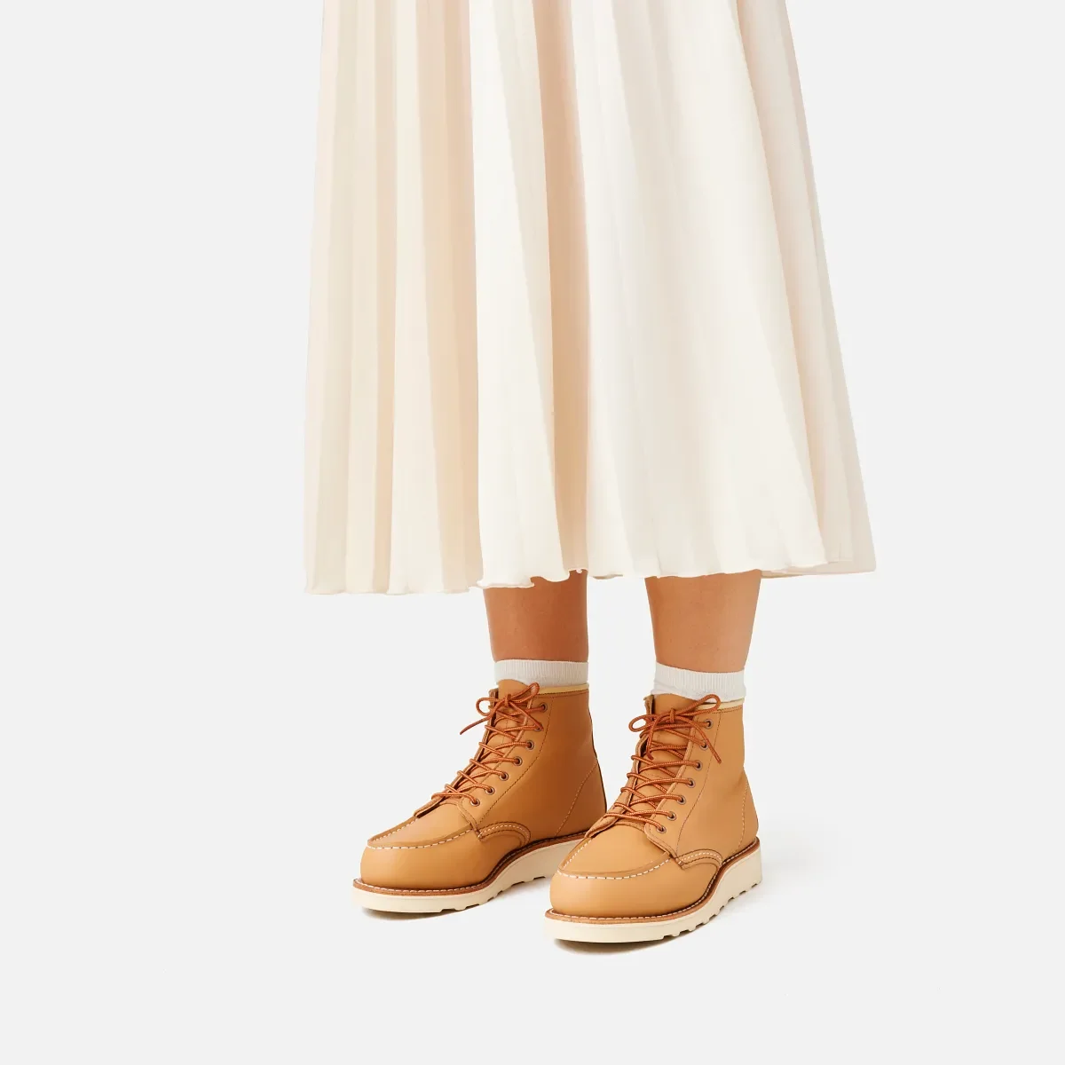 Classic Moc® Damen-Kurzstiefel aus hellbraunem Boundary-Leder