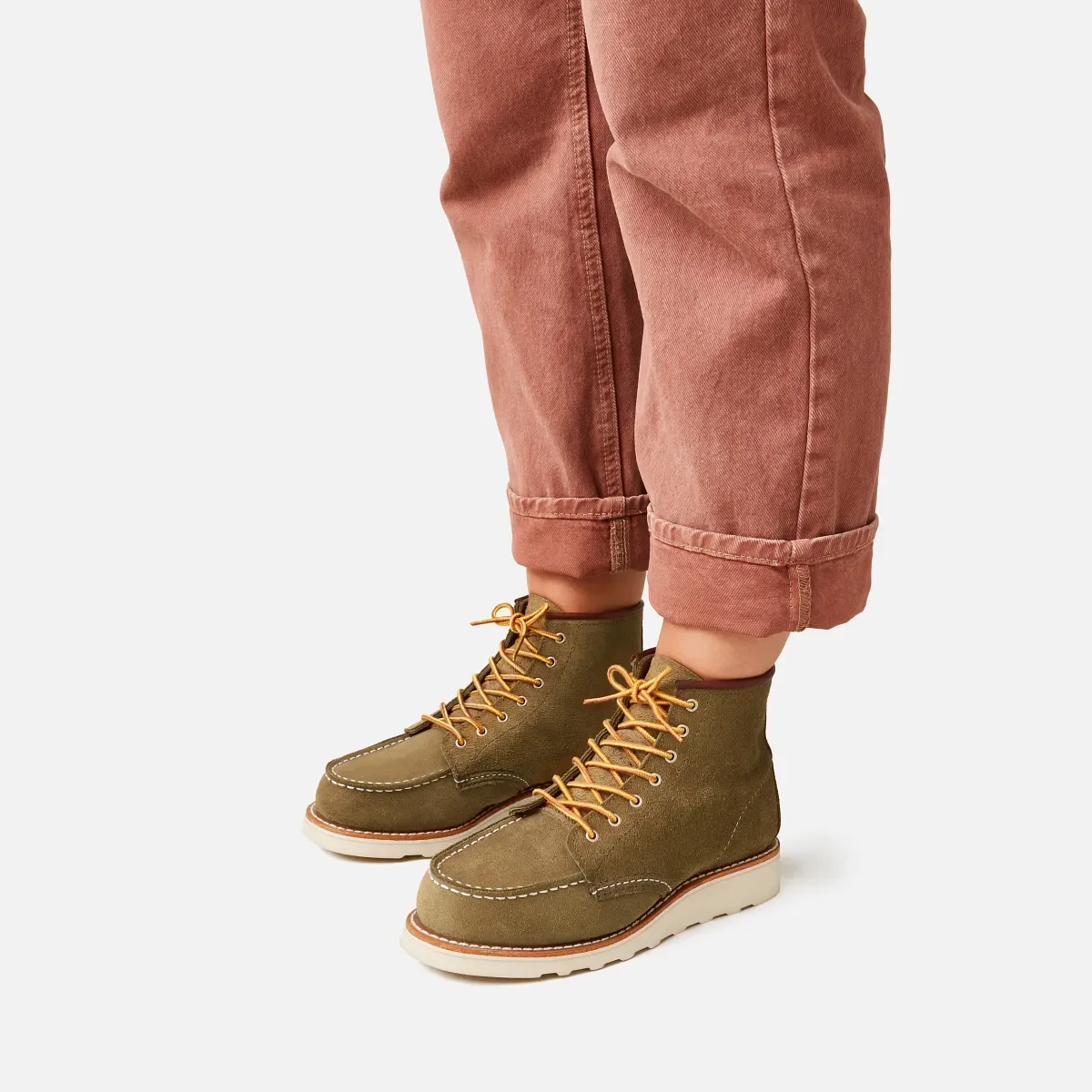 Classic Moc® Damen-Kurzstiefel aus olivfarbenem Mohave-Leder
