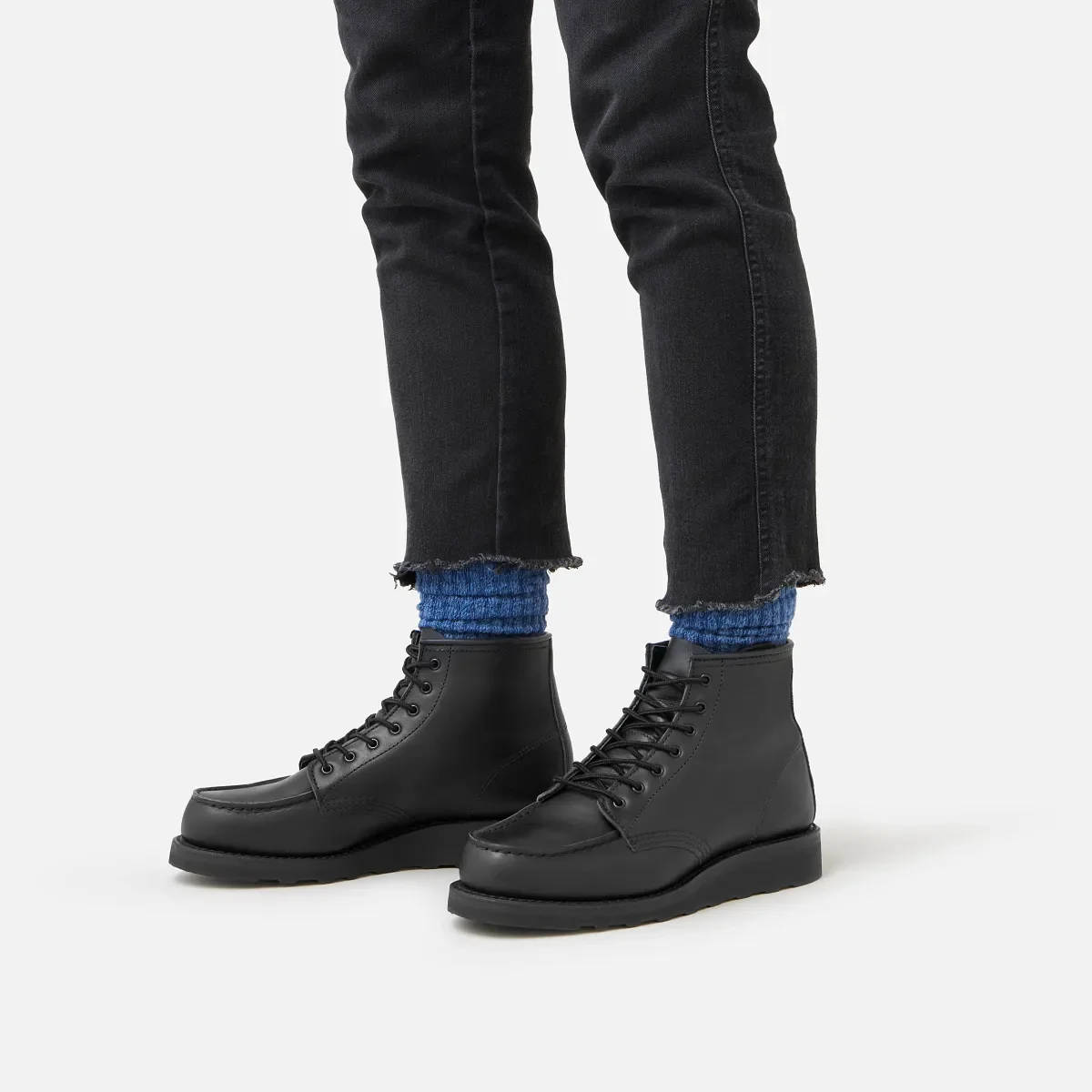 Classic Moc® Damen-Kurzstiefel aus schwarzem „Boundary“-Leder