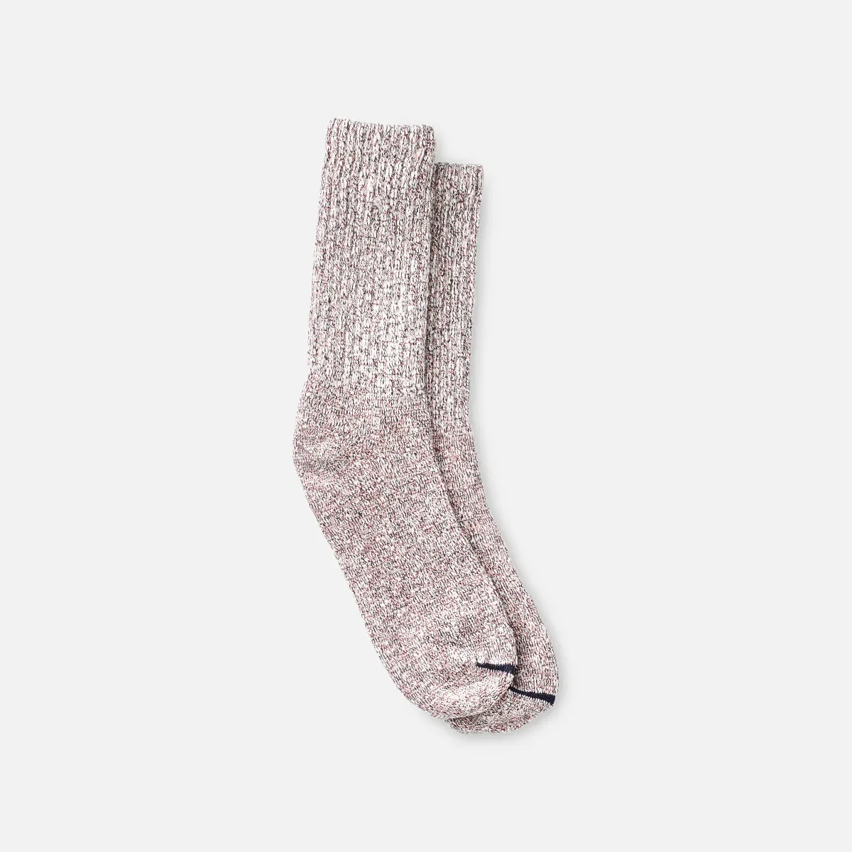 Crew-Socken aus Baumwollmischung im Ragg-Look – Unisex-Crew-Socken aus Baumwollmischung in den Farben „Hot Burgundy“, Marineblau und Weiß