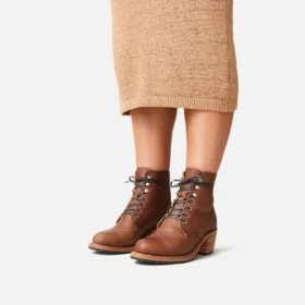 Eileen Damenstiefel mit Absatz aus bernsteinfarbenem Harness-Leder