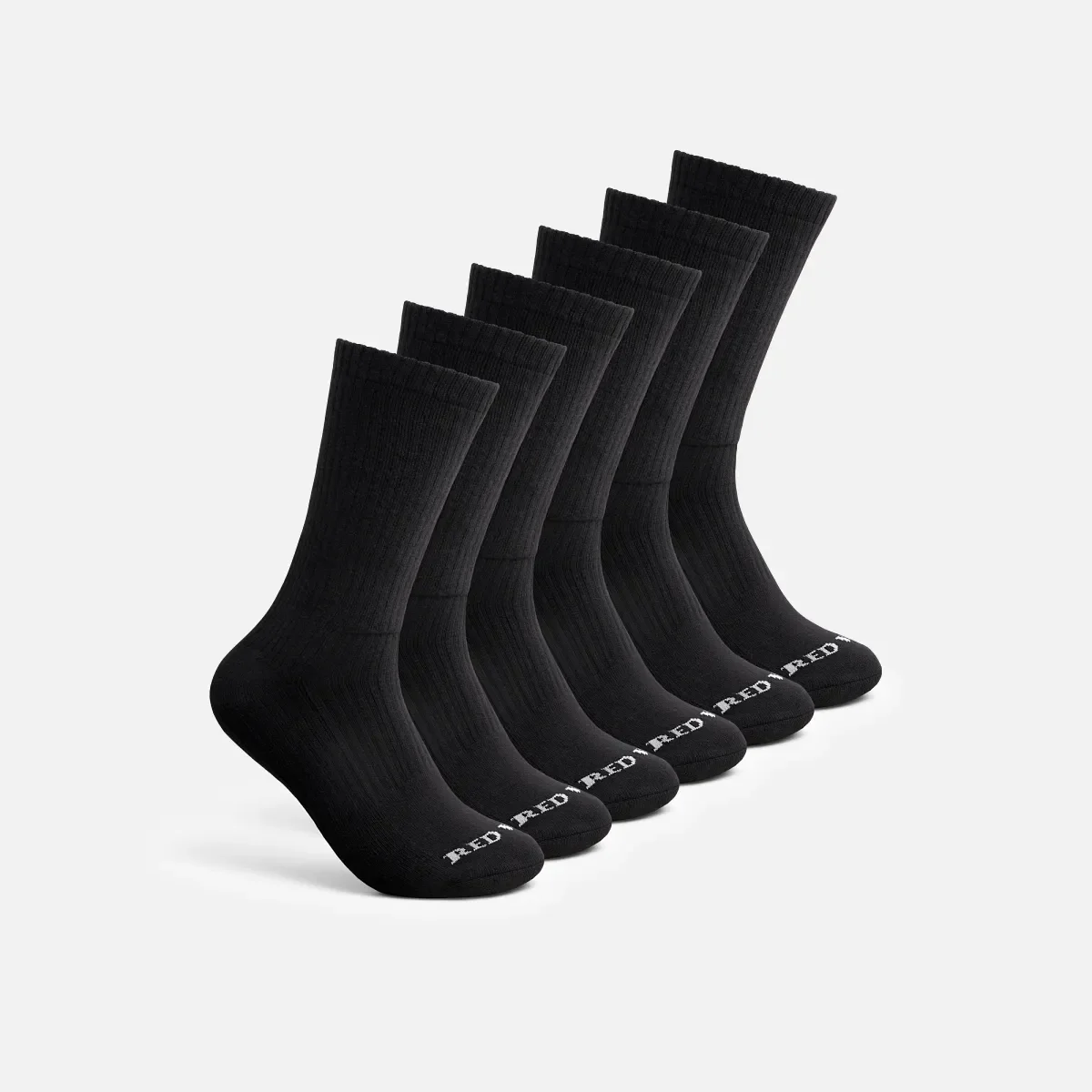Everyday Work Medium Weight Crew – 6er-Pack Unisex-Socken aus Baumwollmischung in Schwarz