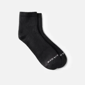 Everyday Work Medium Weight Quarter Crew – Unisex-Socken aus Baumwollmischung in Schwarz