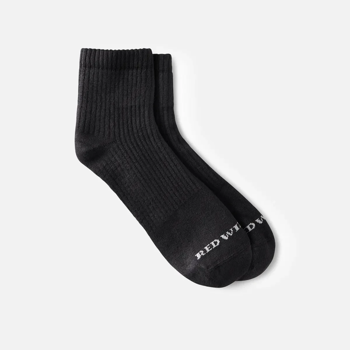 Everyday Work Medium Weight Quarter Crew – Unisex-Socken aus Baumwollmischung in Schwarz