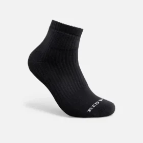 Everyday Work Medium Weight Quarter Crew – Unisex-Socken aus Baumwollmischung in Schwarz