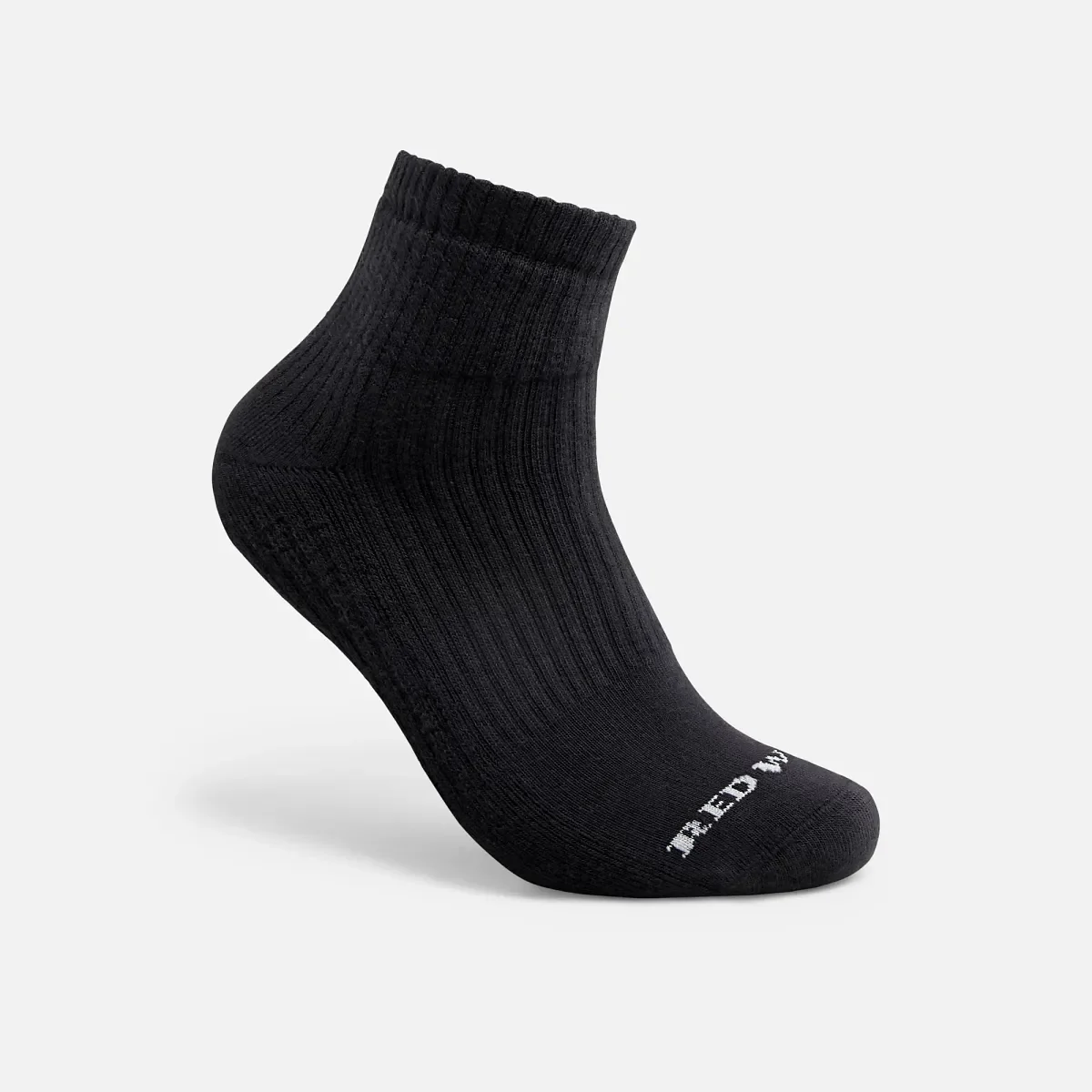 Everyday Work Medium Weight Quarter Crew – Unisex-Socken aus Baumwollmischung in Schwarz