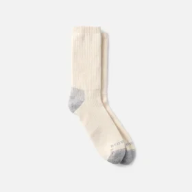 Gepolsterte Crew-Socken – Unisex-Crew-Socken in Creme