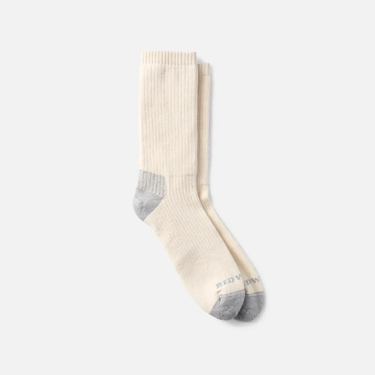 Gepolsterte Crew-Socken – Unisex-Crew-Socken in Creme