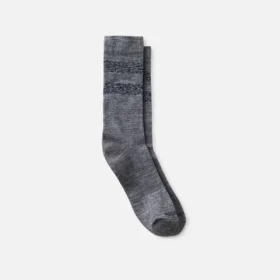 Gestreifte Crew-Socken aus Wollmischung – Unisex Gestreifte Crew-Socken aus Wollmischung in Grau/Marineblau