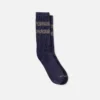Gestreifte Crew-Socken aus Wollmischung, Unisex Gestreifte Crew-Socken aus Wollmischung in Marineblau/Beige
