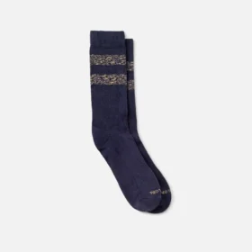 Gestreifte Crew-Socken aus Wollmischung, Unisex Gestreifte Crew-Socken aus Wollmischung in Marineblau/Beige