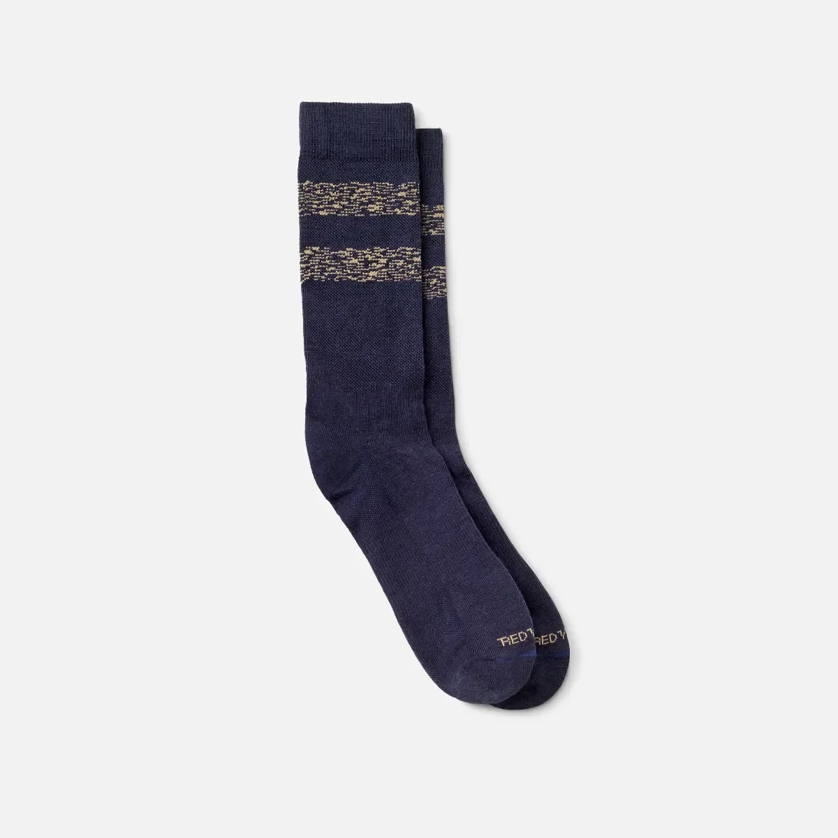 Gestreifte Crew-Socken aus Wollmischung, Unisex Gestreifte Crew-Socken aus Wollmischung in Marineblau/Beige