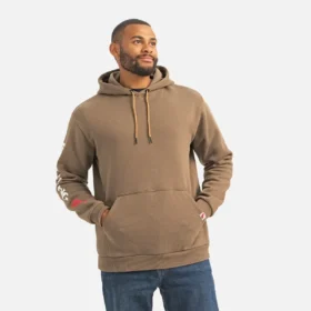Hoodie mit Ärmelaufdruck – Herren-Hoodie in Braun