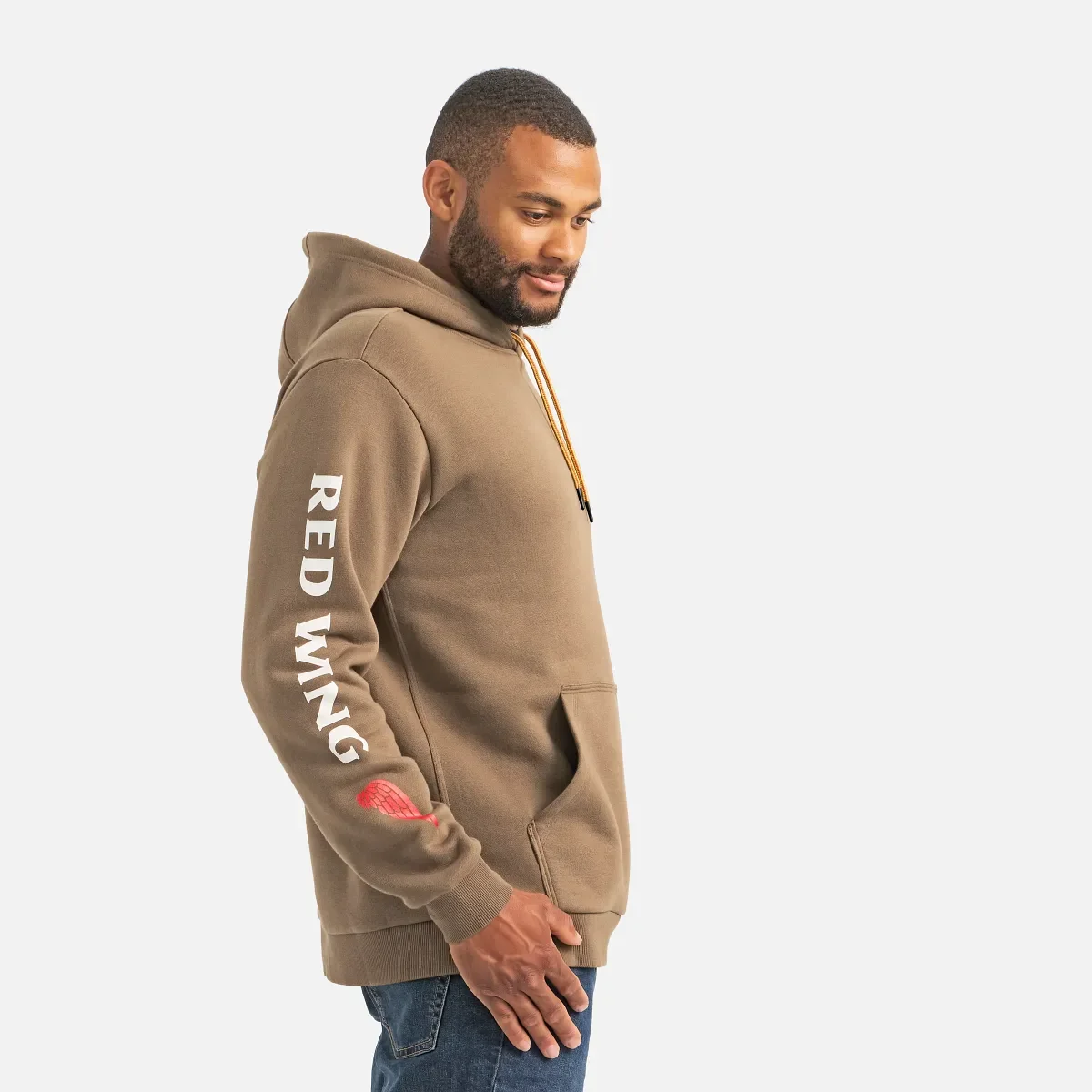Hoodie mit Ärmelaufdruck – Herren-Hoodie in Braun