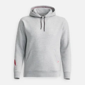 Hoodie mit Ärmelaufdruck – Herren-Hoodie in Hellgrau meliert