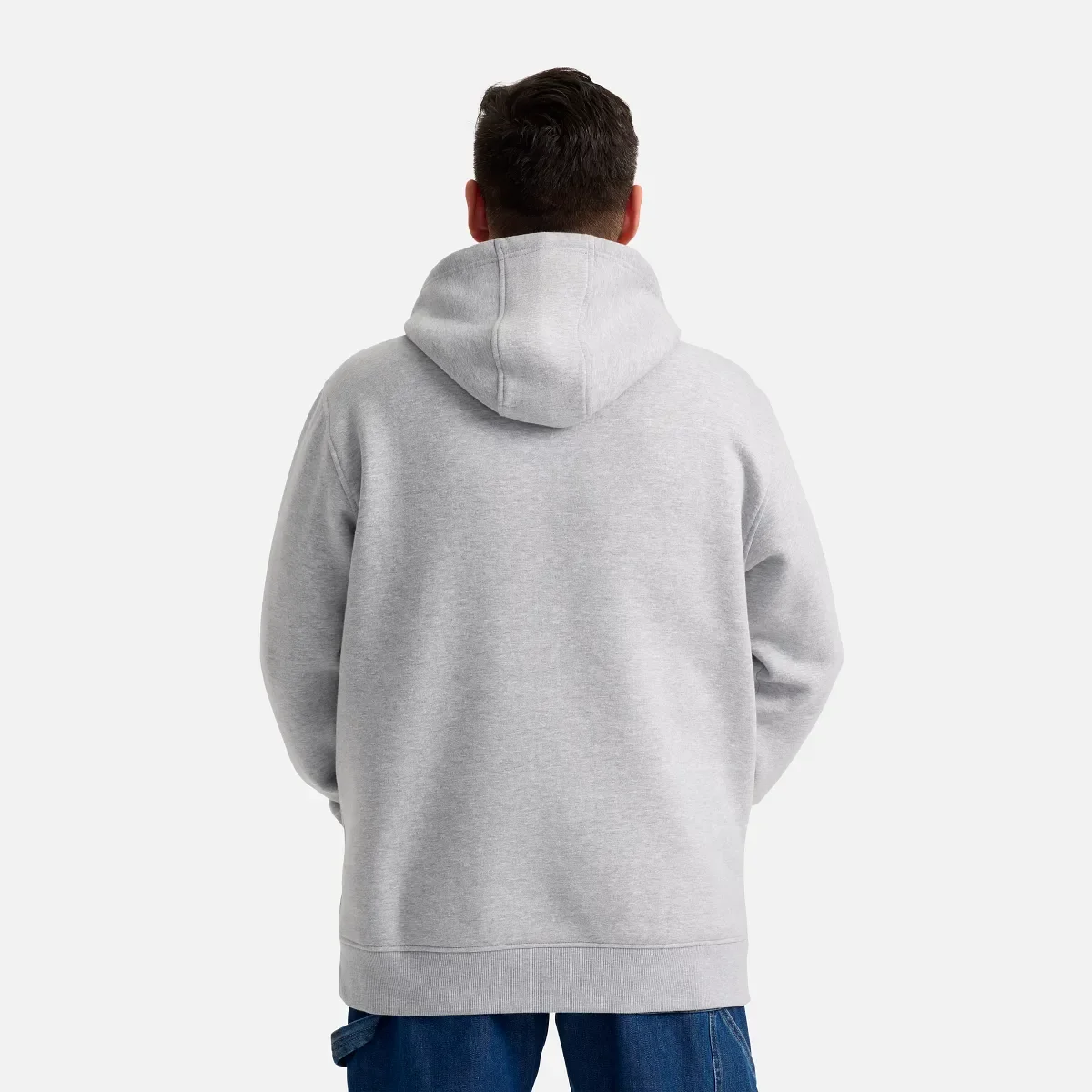 Hoodie mit Ärmelaufdruck – Herren-Hoodie in Hellgrau meliert