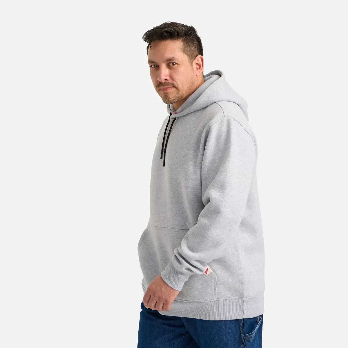 Hoodie mit Ärmelaufdruck – Herren-Hoodie in Hellgrau meliert