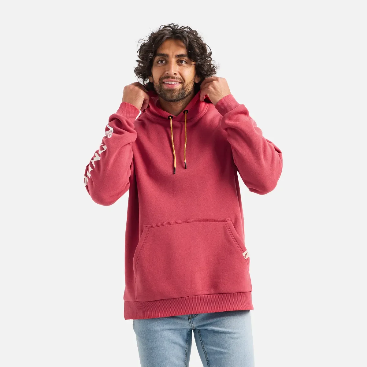 Hoodie mit Ärmelaufdruck – Herren-Hoodie in Rot