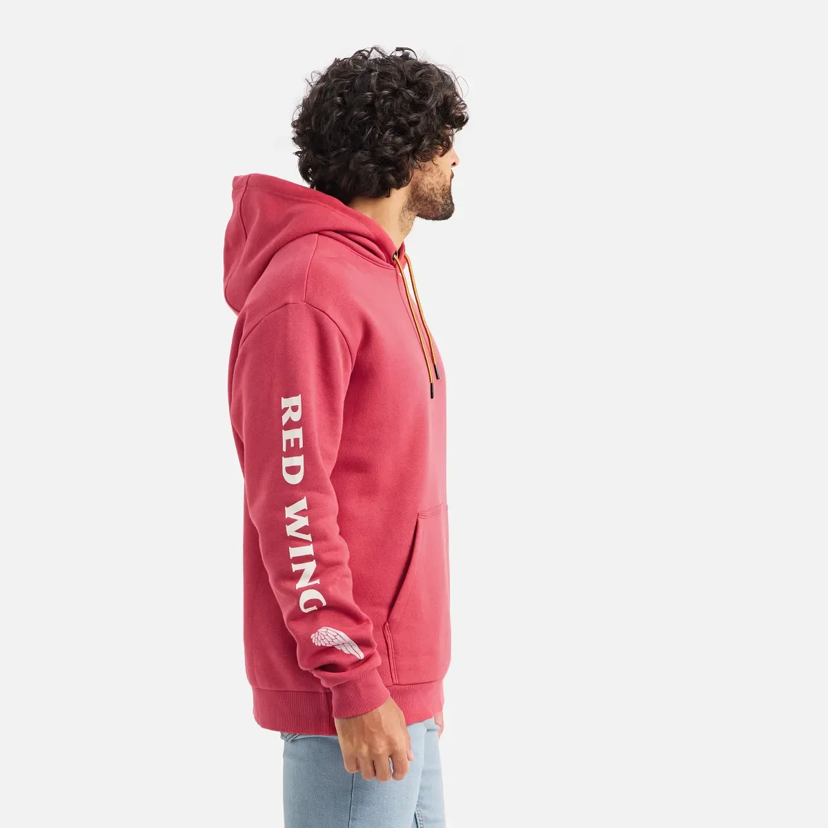 Hoodie mit Ärmelaufdruck – Herren-Hoodie in Rot