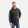 Hoodie mit Ärmelprint – Herren-Hoodie in Schwarz