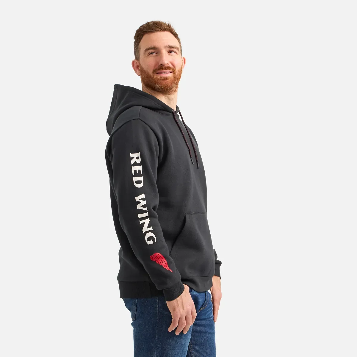 Hoodie mit Ärmelprint – Herren-Hoodie in Schwarz