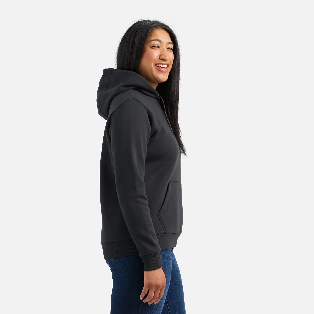 Kapuzenpullover Damen-Kapuzenpullover in Schwarz