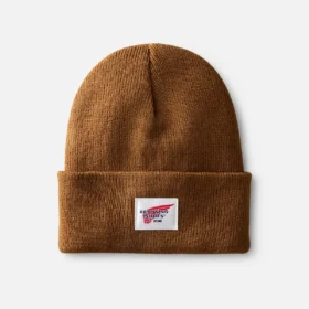 Kinder-Strickmütze mit Umschlag – Unisex-Kinder-Strickmütze mit Umschlag in Kupfer