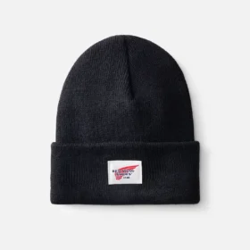 Kinder-Strickmütze mit Umschlag – Unisex-Kinder-Strickmütze mit Umschlag in Schwarz