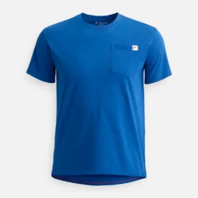 Kurzarm-T-Shirt mit Brusttasche – Herren-T-Shirt mit kurzen Ärmeln in Tiefblau