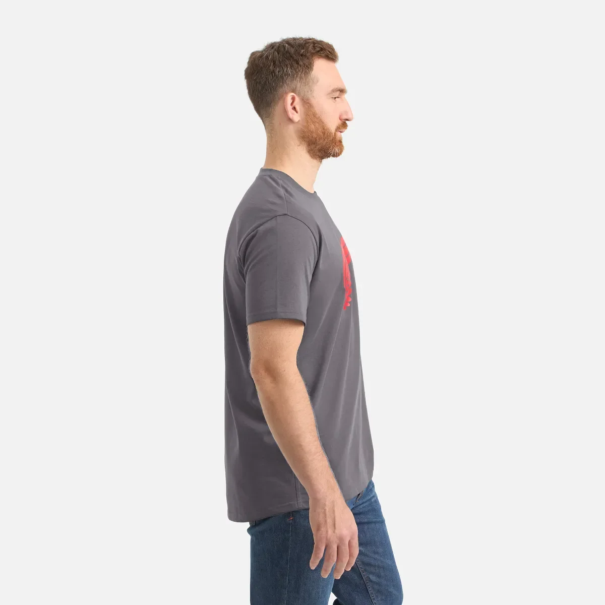 Kurzarm-T-Shirt mit Flügelmotiv – Herren-Kurzarmhemd in Dunkelgrau