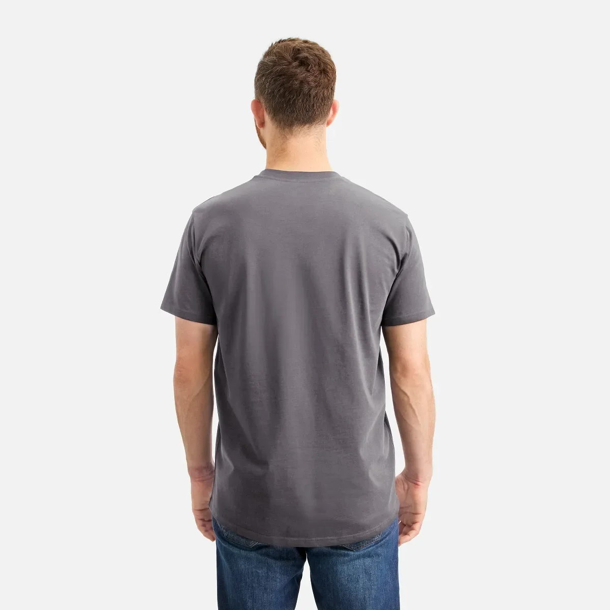 Kurzarm-T-Shirt mit Flügelmotiv – Herren-Kurzarmhemd in Dunkelgrau
