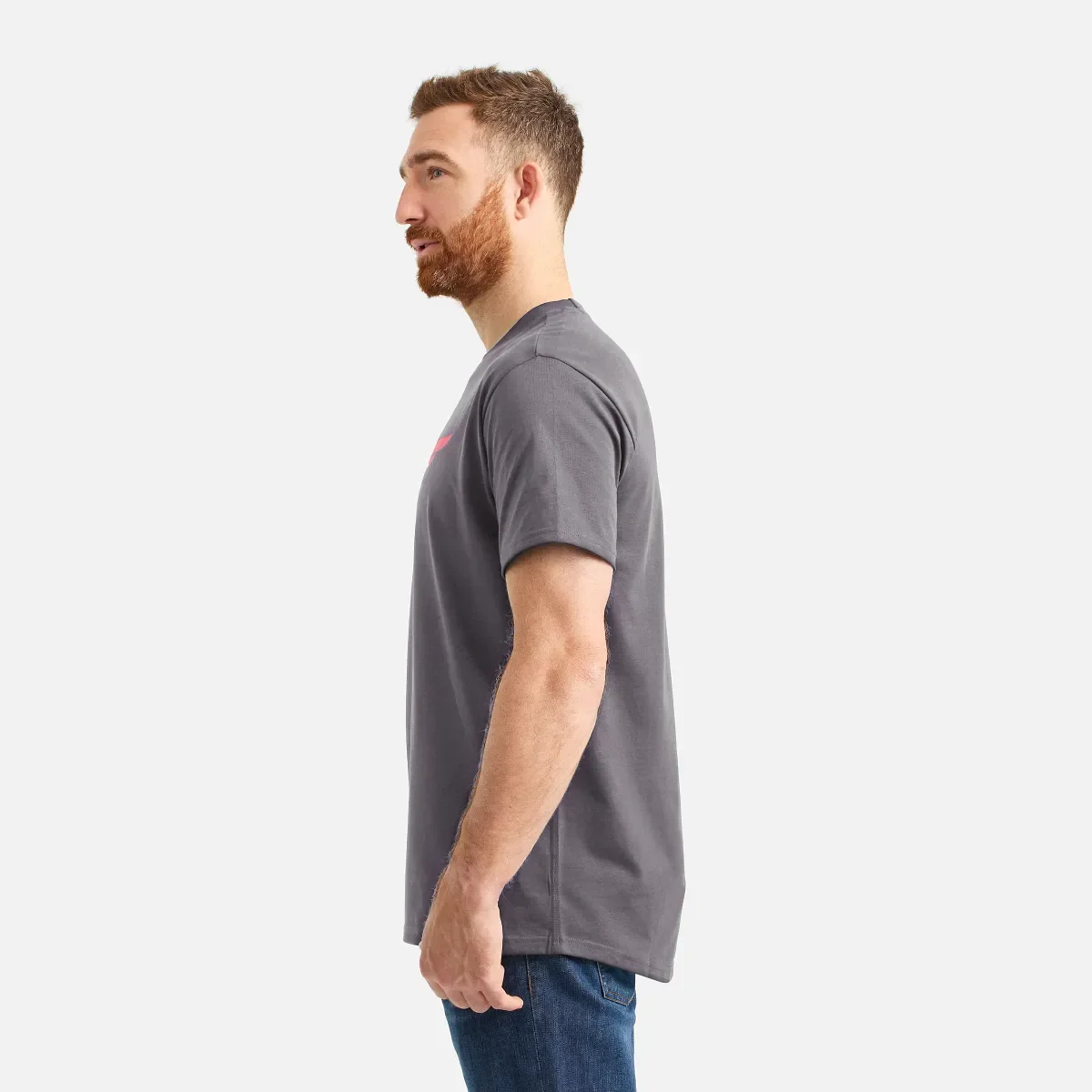 Kurzarm-T-Shirt mit Flügelmotiv – Herren-Kurzarmhemd in Dunkelgrau