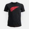 Kurzarm-T-Shirt mit Flügelmotiv – Herren-Kurzarmhemd in Schwarz