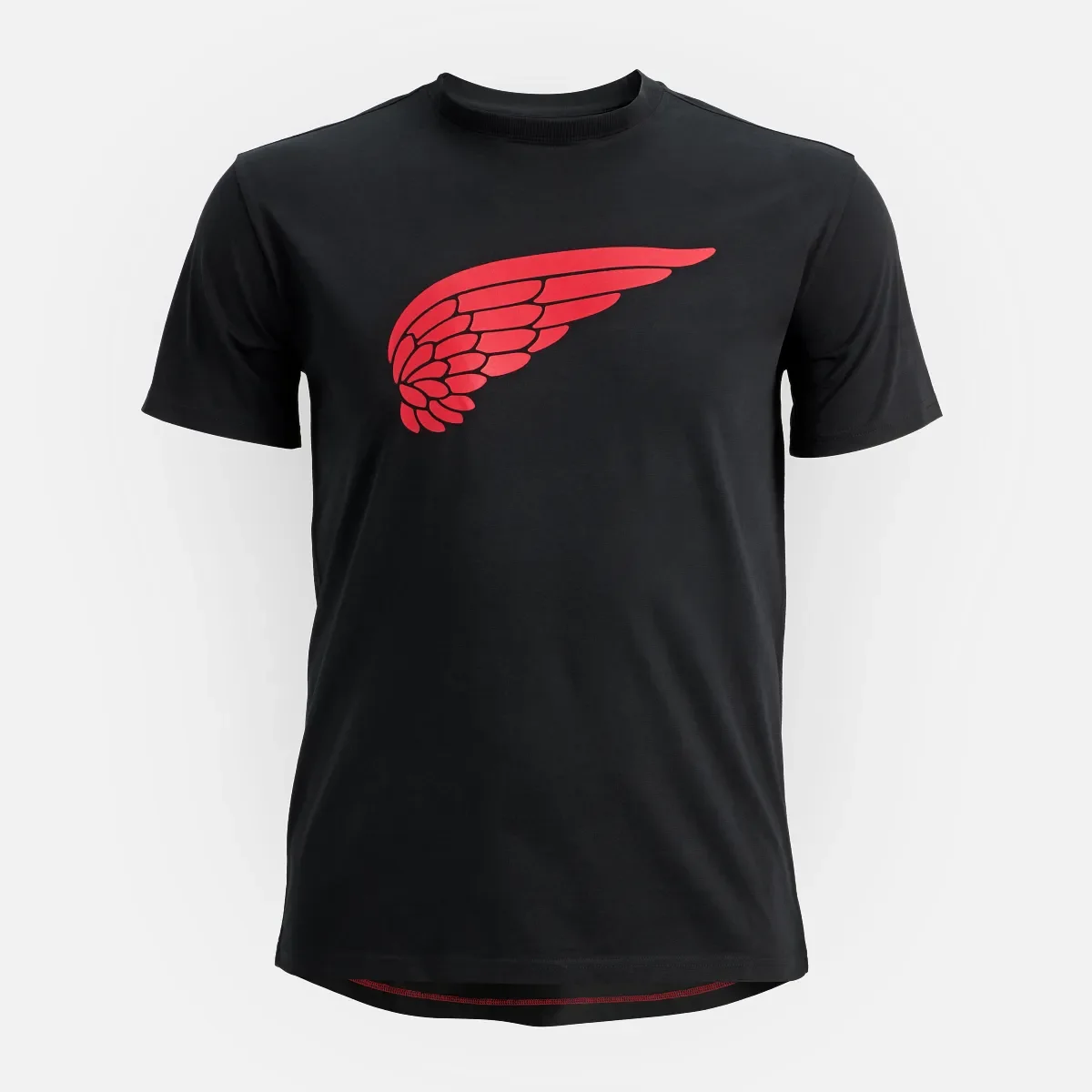 Kurzarm-T-Shirt mit Flügelmotiv – Herren-Kurzarmhemd in Schwarz